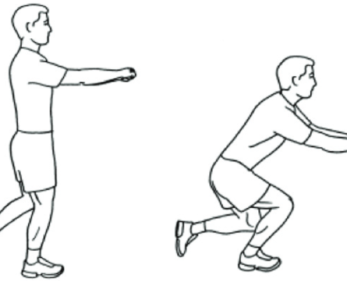 Halbe-Kooter-Castricum-Fysiotherapie-Knie-Meniscus-Letsel-Oefening-Eenbenige-Squat